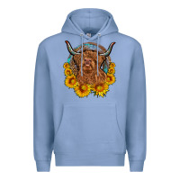 Colony Blue cow sunflower leopard Premium Hoodie - OliviaCreatesArt