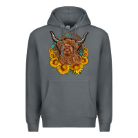 Rock cow sunflower leopard Premium Hoodie - OliviaCreatesArt