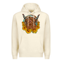 Sandshell cow sunflower leopard Premium Hoodie - OliviaCreatesArt