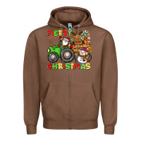 Chestnut merry christmas crew tractor Zipper Hoodie - CowGirlArtShop