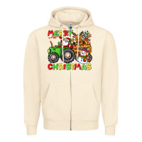 Sandshell merry christmas crew tractor Zipper Hoodie - CowGirlArtShop