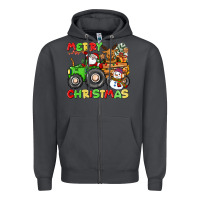 Smoke merry christmas crew tractor Zipper Hoodie - CowGirlArtShop
