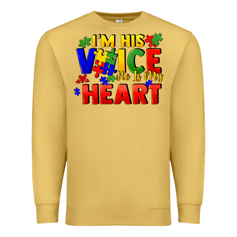 I'm His Voice He Is My Heart Premium Sweatshirt by FaDigitalArtStudio | Teevron