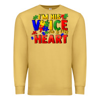 Antique Gold I'm his voice he is my heart Premium Sweatshirt - FaDigitalArtStudio