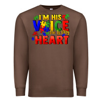 Chestnut I'm his voice he is my heart Premium Sweatshirt - FaDigitalArtStudio