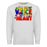 Dove Grey I'm his voice he is my heart Premium Sweatshirt - FaDigitalArtStudio
