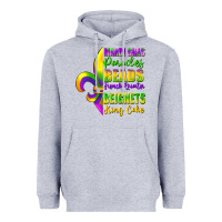 Heather Grey mardi gras parades beads Heavyweight Hoodie - FaDigitalArtStudio