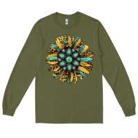 Army Green Gemstone Sunflower Long Sleeve Tee - Bettercallsaul
