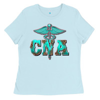Baby Blue western nurse certified nurse assistant medilcal symbol Ladies Tee - BarkalooDesign