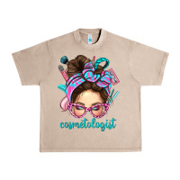 French Oak Messy Bun Cosmetologist Bbs Urban Heavy Tee - BundleAndBundleShop