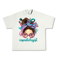 Pistachio Messy Bun Cosmetologist Bbs Urban Heavy Tee - BundleAndBundleShop