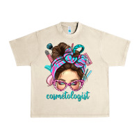 Sandshell Messy Bun Cosmetologist Bbs Urban Heavy Tee - BundleAndBundleShop
