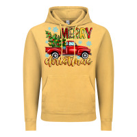 Vintage Mustard merry christmas truck Vintage Hoodie - MaliasSmallBusiness