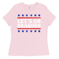 Bubblegum Pink Let's Go Brandon Ladies Tee - Jasminsmagicworld