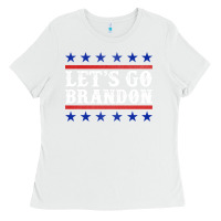 White Let's Go Brandon Ladies Tee - Jasminsmagicworld