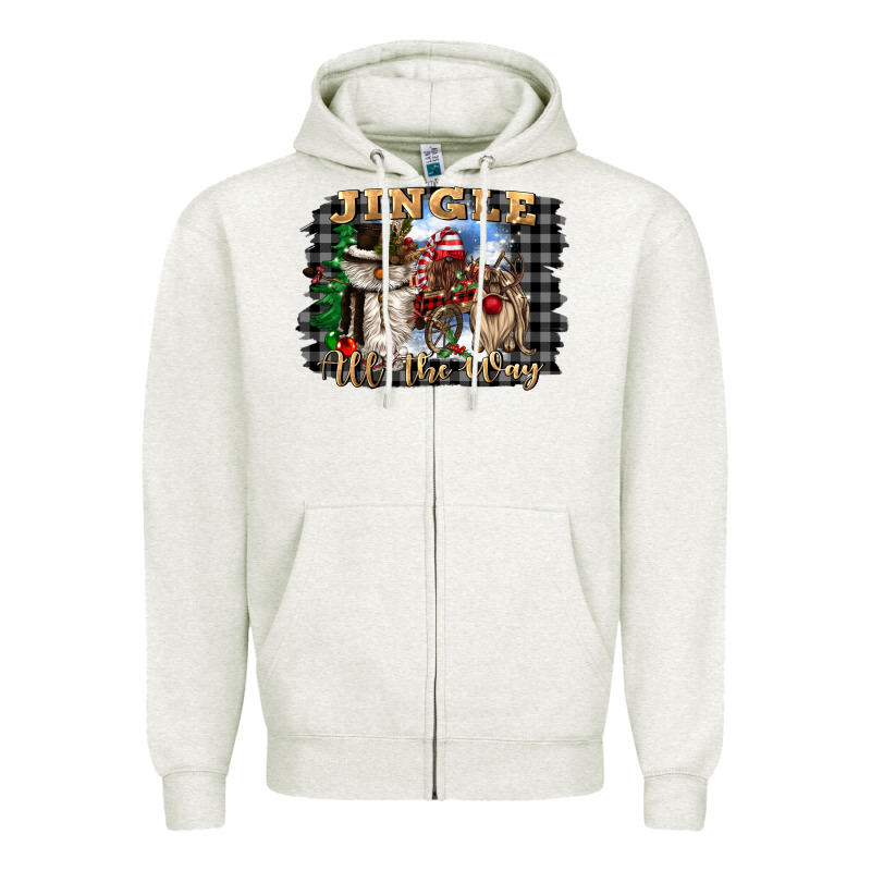 Jingle All The Way Zipper Hoodie by CowGirlArtShop | Teevron