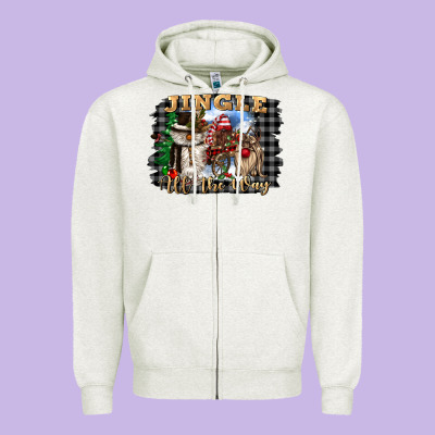 Jingle All The Way Zipper Hoodie Designed By Cowgirlartshop