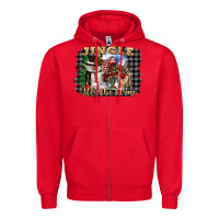 Red jingle all the way Zipper Hoodie - CowGirlArtShop