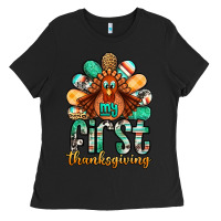 Black my first thanksgiving turkey Ladies Tee - Jasminsmagicworld