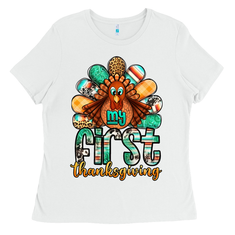 My First Thanksgiving Turkey Ladies Tee by Jasminsmagicworld | Teevron