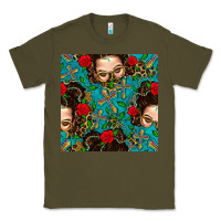 Army Green Messy Bun Mom And Cross With Leopard Patterns Classic Tee - BundleAndBundleShop