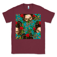 Burgundy Messy Bun Mom And Cross With Leopard Patterns Classic Tee - BundleAndBundleShop
