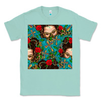 Seafoam Messy Bun Mom And Cross With Leopard Patterns Classic Tee - BundleAndBundleShop
