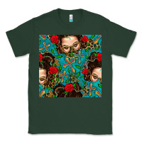 Sports Green Messy Bun Mom And Cross With Leopard Patterns Classic Tee - BundleAndBundleShop