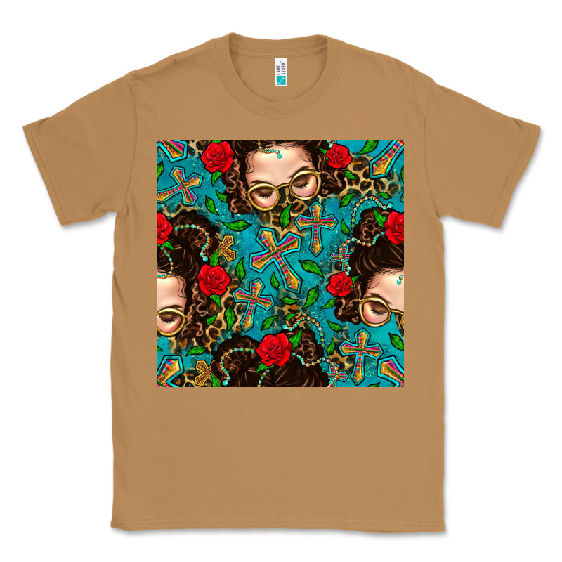 Messy Bun Mom And Cross With Leopard Patterns Classic Tee by BundleAndBundleShop | Teevron