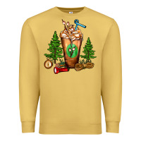 Antique Gold camping cold drink frappe Premium Sweatshirt - FaDigitalArtStudio