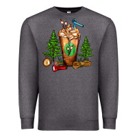 Charcoal Heather camping cold drink frappe Premium Sweatshirt - FaDigitalArtStudio