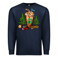 Navy camping cold drink frappe Premium Sweatshirt - FaDigitalArtStudio