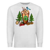 Oatmeal Heather camping cold drink frappe Premium Sweatshirt - FaDigitalArtStudio