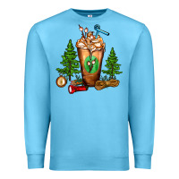 Ocean Blue camping cold drink frappe Premium Sweatshirt - FaDigitalArtStudio