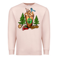 Pale Pink camping cold drink frappe Premium Sweatshirt - FaDigitalArtStudio