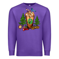 Purple camping cold drink frappe Premium Sweatshirt - FaDigitalArtStudio