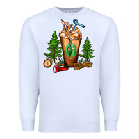 White camping cold drink frappe Premium Sweatshirt - FaDigitalArtStudio