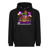 Black mardi gras farm truck back view Heavyweight Hoodie - FaDigitalArtStudio