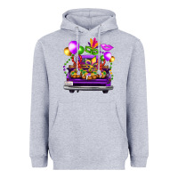 Heather Grey mardi gras farm truck back view Heavyweight Hoodie - FaDigitalArtStudio