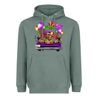 Sage mardi gras farm truck back view Heavyweight Hoodie - FaDigitalArtStudio