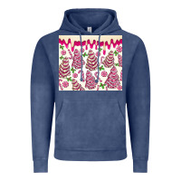 Vintage Denim pink christmas tree cakes Vintage Hoodie - MaliasSmallBusiness