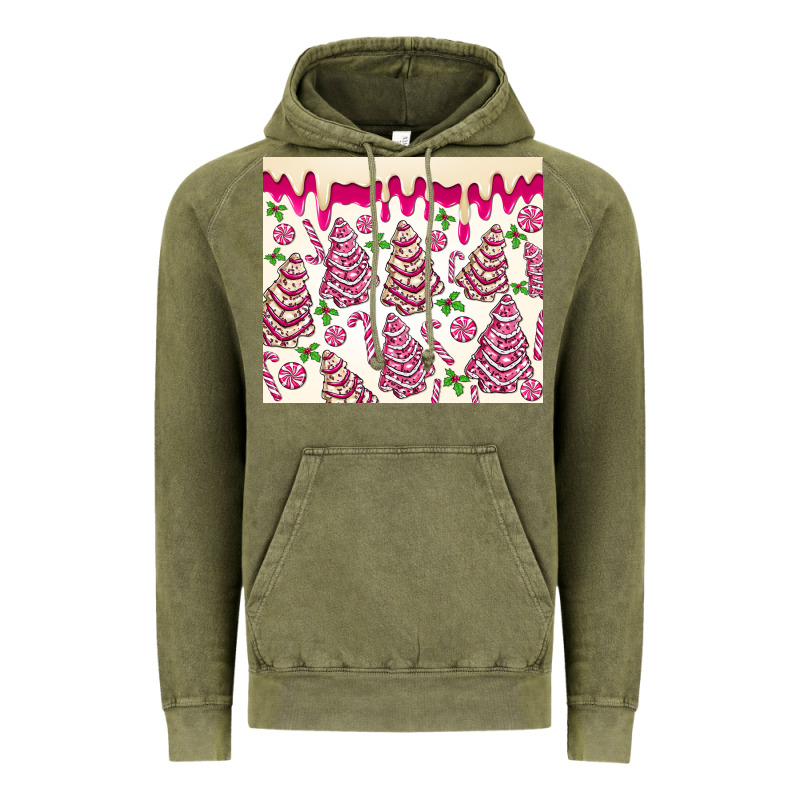 Pink Christmas Tree Cakes Vintage Hoodie by MaliasSmallBusiness | Teevron