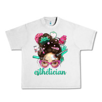 Lunar Rock Esthetician Messy Bun With Pink Leopard Glasses Bbs Urban Heavy Tee - BundleAndBundleShop