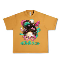 Peanut Butter Esthetician Messy Bun With Pink Leopard Glasses Bbs Urban Heavy Tee - BundleAndBundleShop