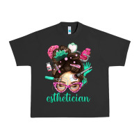 Pigment Black Esthetician Messy Bun With Pink Leopard Glasses Bbs Urban Heavy Tee - BundleAndBundleShop