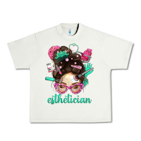 Pistachio Esthetician Messy Bun With Pink Leopard Glasses Bbs Urban Heavy Tee - BundleAndBundleShop