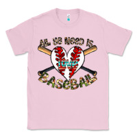 Bubblegum Pink all you need is love baseball Classic Tee - CowhideDigitalArt