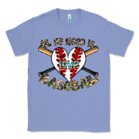 Colony Blue all you need is love baseball Classic Tee - CowhideDigitalArt