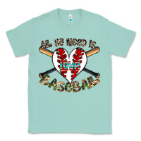 Seafoam all you need is love baseball Classic Tee - CowhideDigitalArt