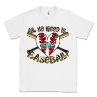 White all you need is love baseball Classic Tee - CowhideDigitalArt
